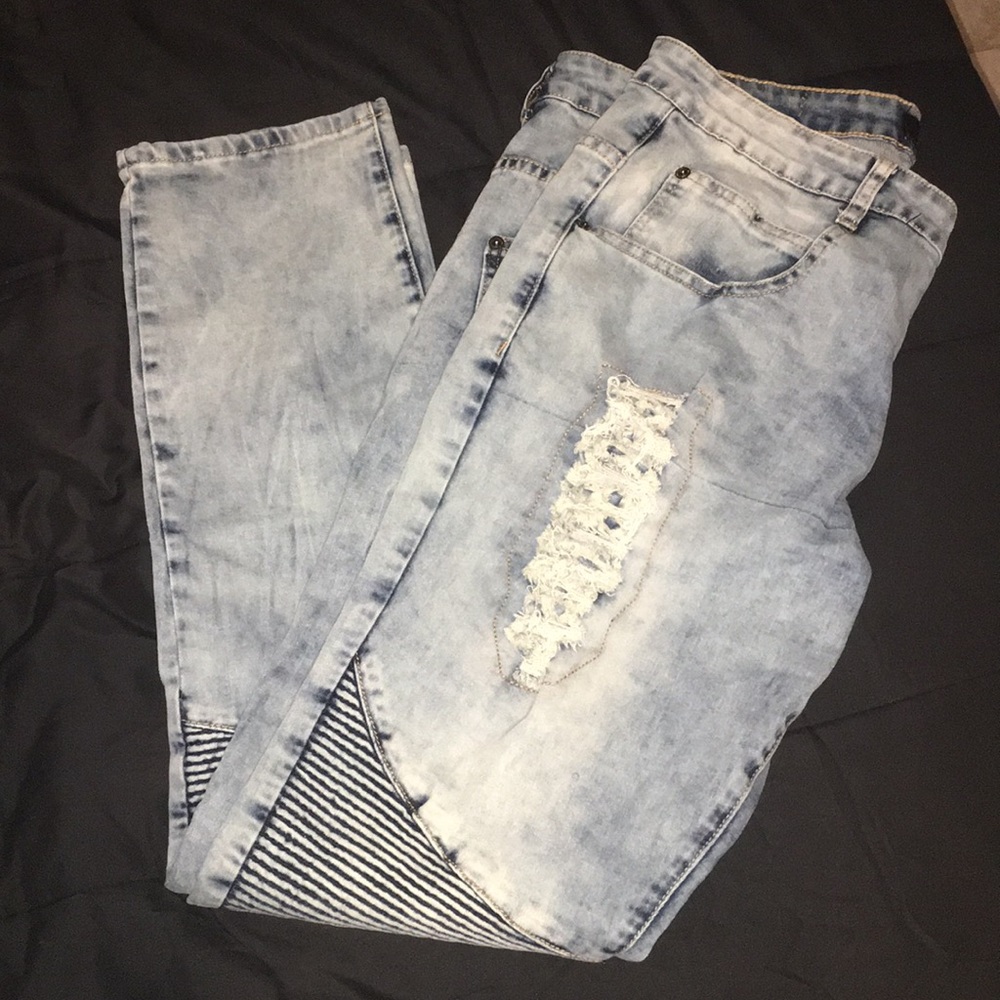 Blue Biker Jeans